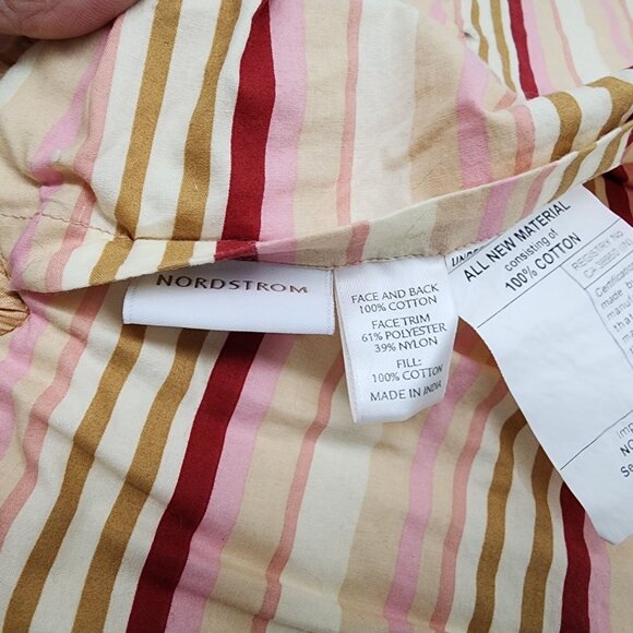 Nordstrom Floral Striped Quilted Throw Pillow Cotton and Polyester QTY 2 - Picture 5 of 5